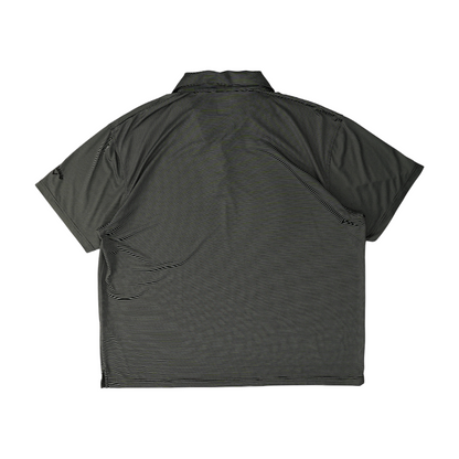 Gray Striped Short Sleeve Polo