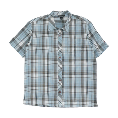 Blue Plaid Short Sleeve Button Down