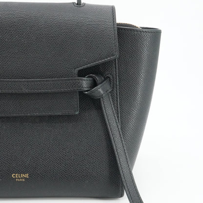 Black Nano Leather Belt Bag