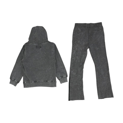 Gray Graphic Hoodie and Pants Set