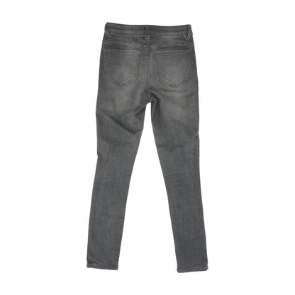Gray Solid Skinny Leg Jeans