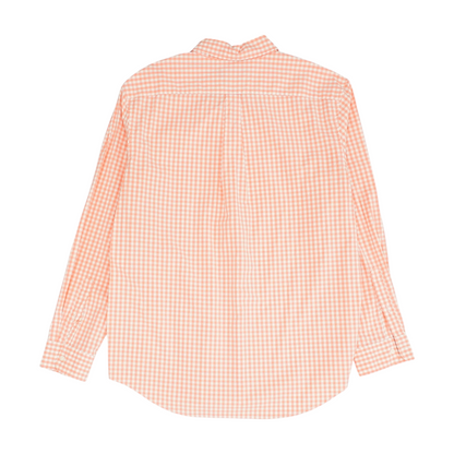 Orange Check Long Sleeve Button Down