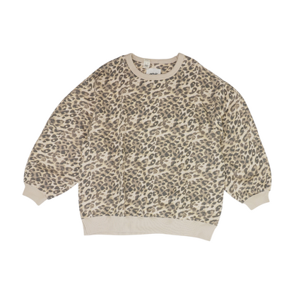 Beige Animal Print Sweatshirt Pullover