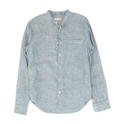 Navy Striped Long Sleeve Button Down
