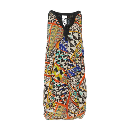 Beige Abstract Mini Dress