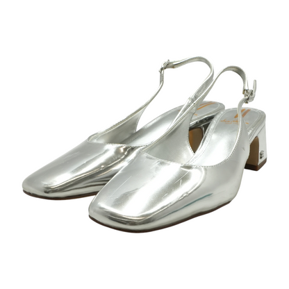 Silver Block Heels
