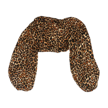 Brown Animal Print Long Sleeve Blouse