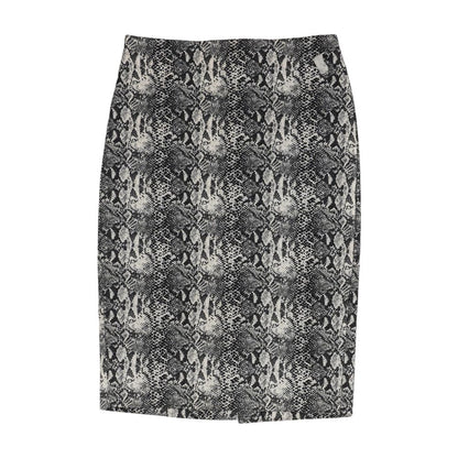Gray Animal Print Midi Skirt