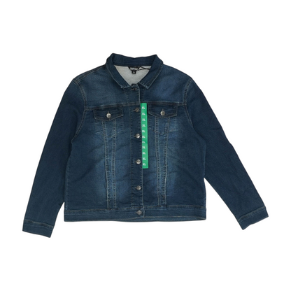 Blue Solid Denim Jacket
