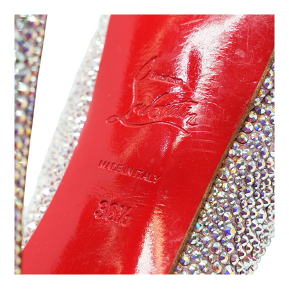Crystal Embellished Lady Peep Toe Platform Pumps 140