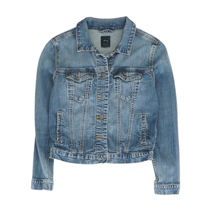 Blue Solid Denim Jacket