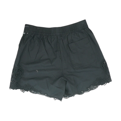 Black Solid Knit Shorts