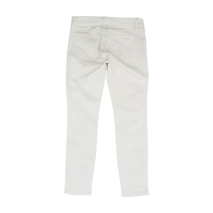 White Solid Skinny Leg Jeans