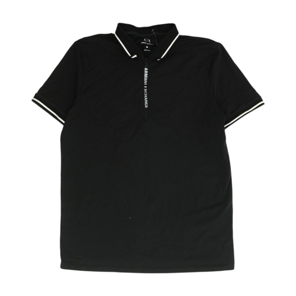 Armani Exchange Black Solid Short Sleeve Polo – Image 1