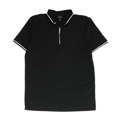 Armani Exchange Black Solid Short Sleeve Polo – Image 1