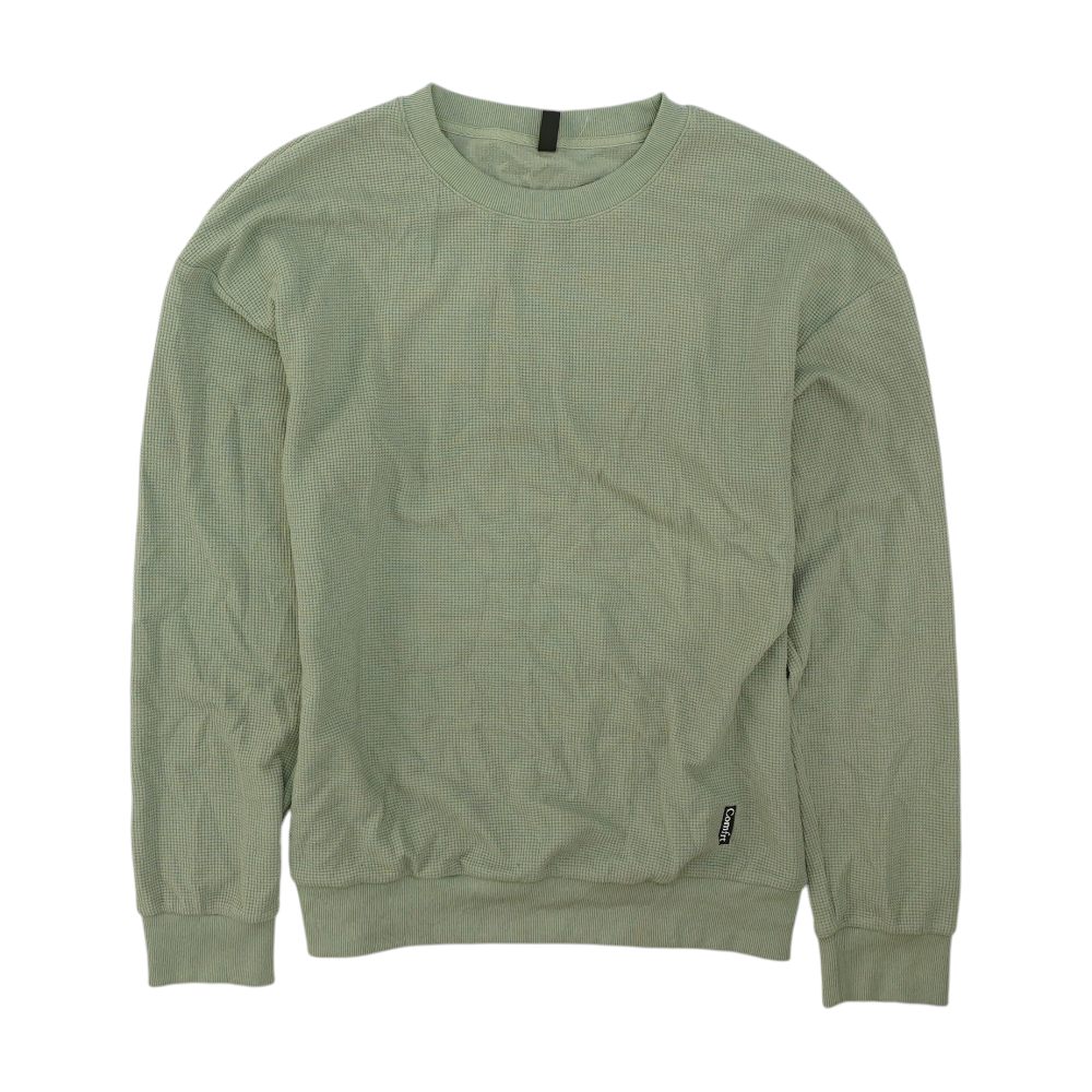Green Solid Sweatshirt Pullover