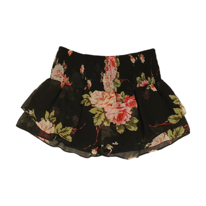 Black Floral Knit Shorts