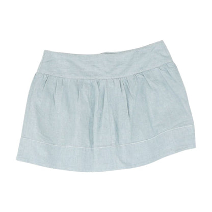 Blue Solid Mini Skirt