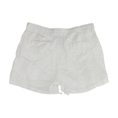 White Solid Knit Shorts