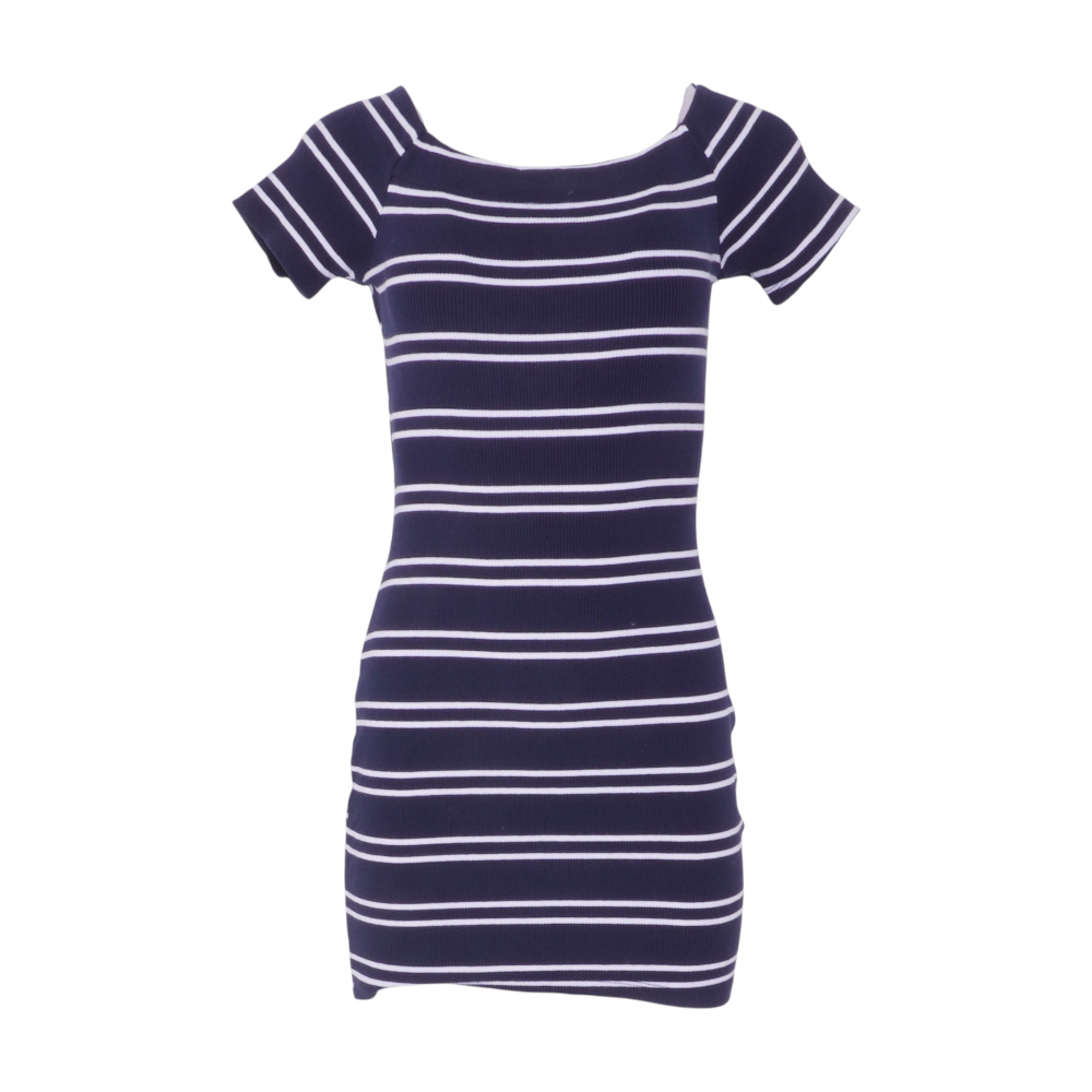 Navy Striped Mini Dress