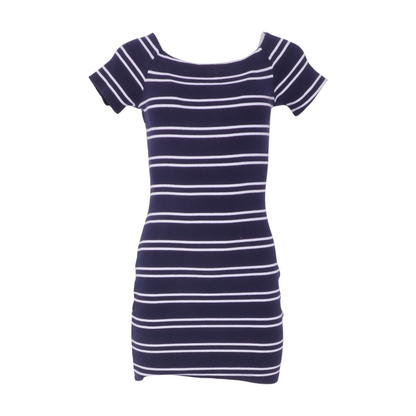 Navy Striped Mini Dress