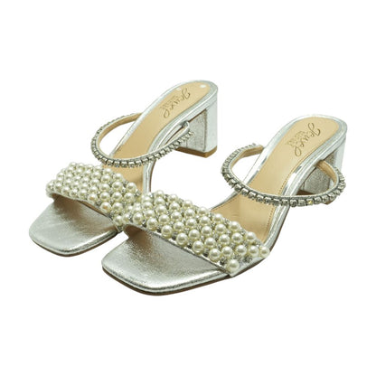 Silver Block Heels