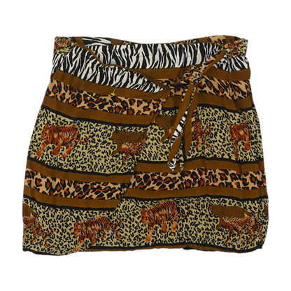 Vintage Brown Animal Print Mini Skirt