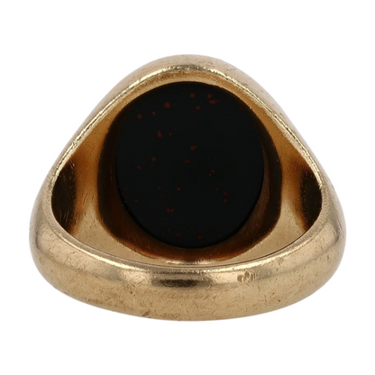 9K Yellow Gold Bloodstone Fashion Ring