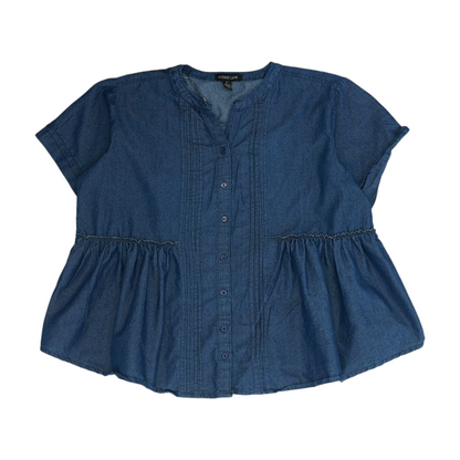 Navy Plus Size Button Down