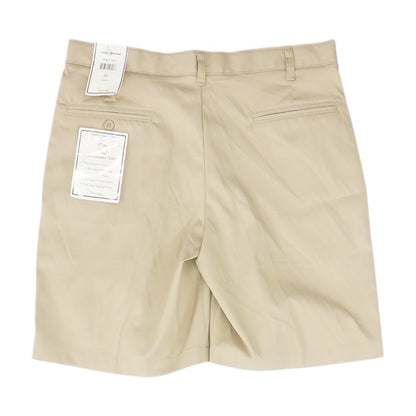 Beige Solid Khaki Shorts