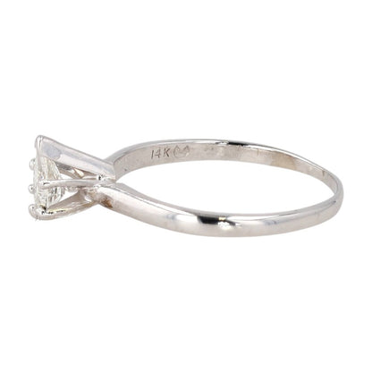 1/2 Ct 14K White Gold Pear Cut Solitaire Diamond Engagement Ring