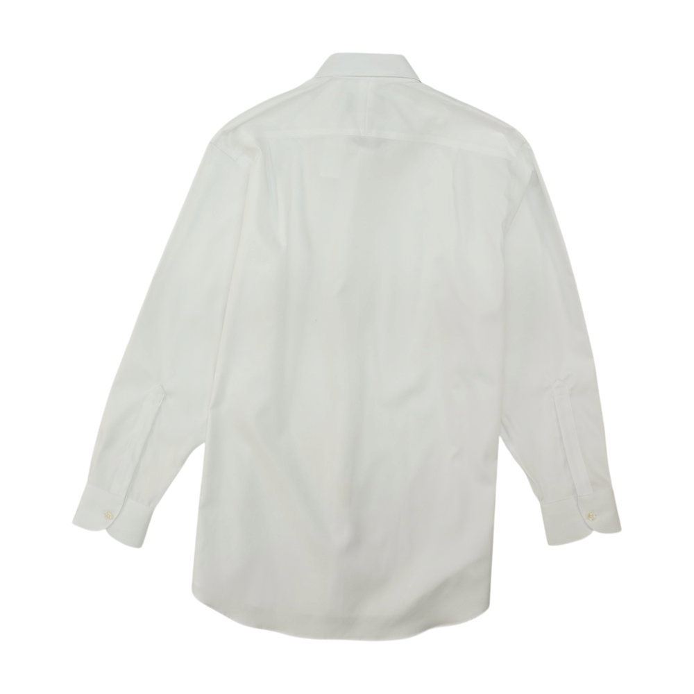 White Solid Long Sleeve Button Down