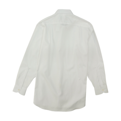 White Solid Long Sleeve Button Down