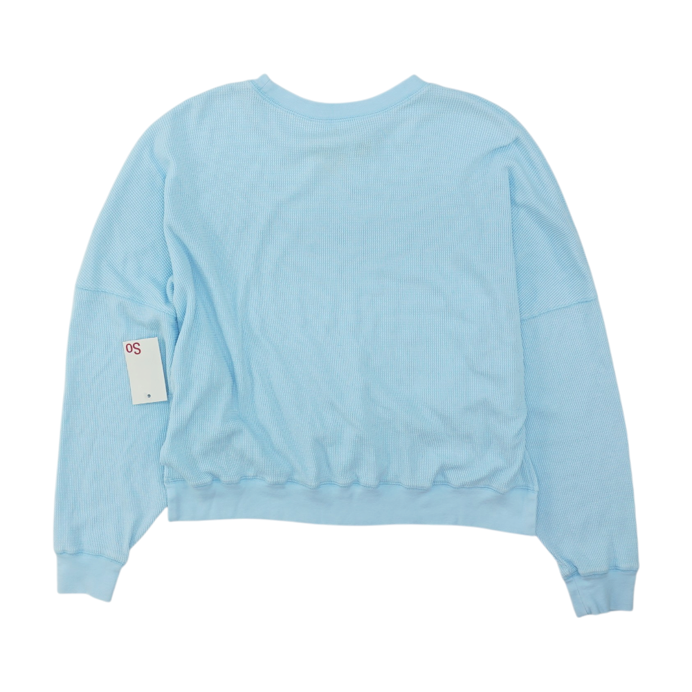 Blue Solid Sweatshirt Pullover