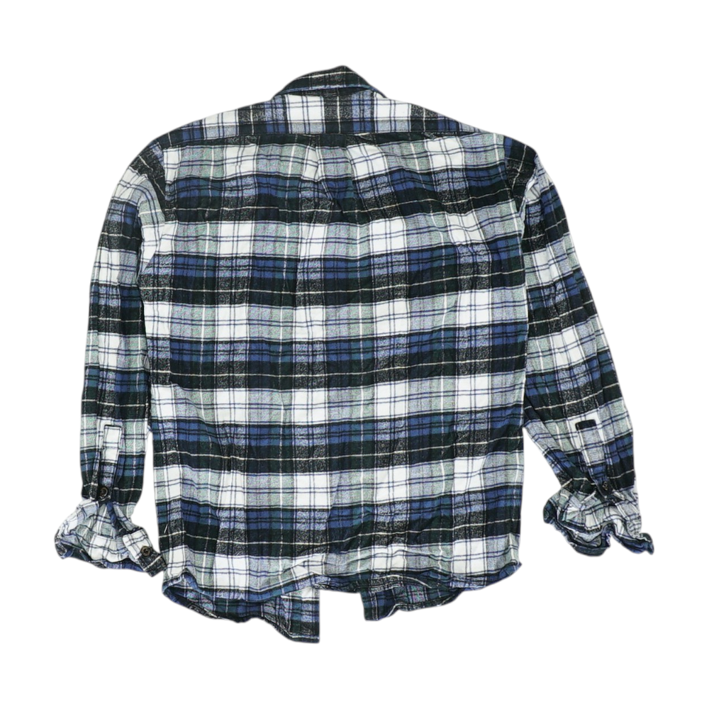 Navy Plaid Flannel Button Down