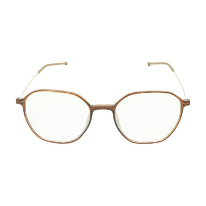 Brown Rane Geometric Unknown Prescription Eyeglasses