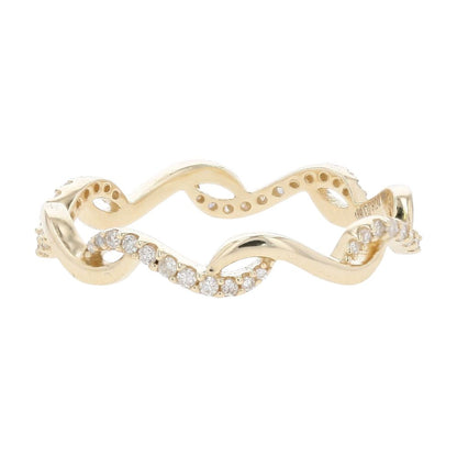 1/6 Ct 14K Gold Diamond Accented Twist Band