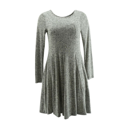 Gray Solid Midi Dress