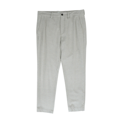 Beige Houndstooth Regular Pants