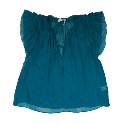 Teal 100% Silk Blouse