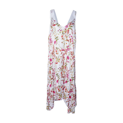 Pink Floral Midi Dress