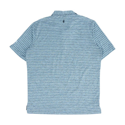 Gray Striped Short Sleeve Polo
