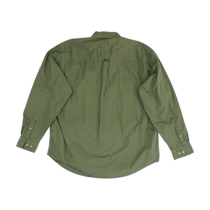 Green Solid Outdoor Button Down
