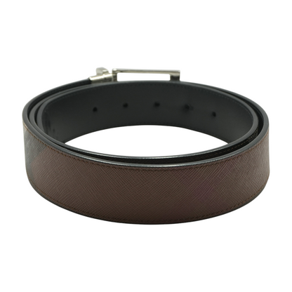Dark Birch Brown Reversible Check Belt