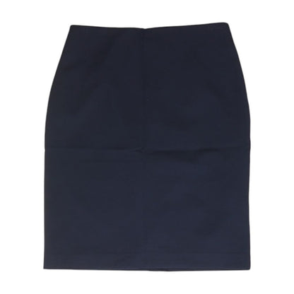 Navy Solid Midi Skirt