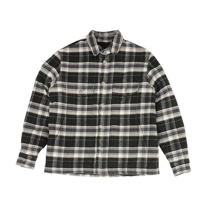 Black Plaid Work Dog Quilted Shirt Jacket