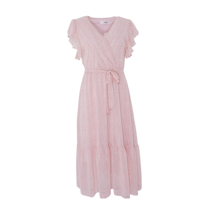 Pink Animal Print Midi Dress
