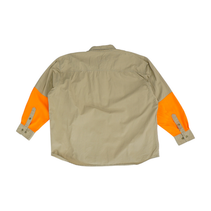 Khaki Color Block Outdoor Button Down