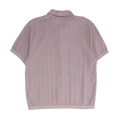 Purple Solid Short Sleeve Button Down