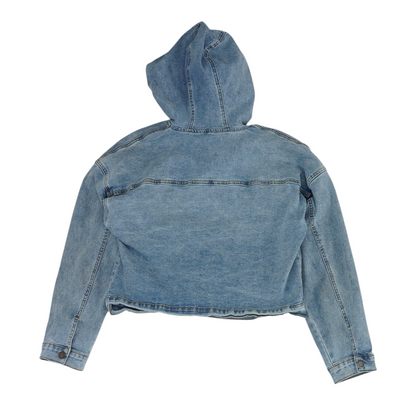 Blue Solid Denim Jacket